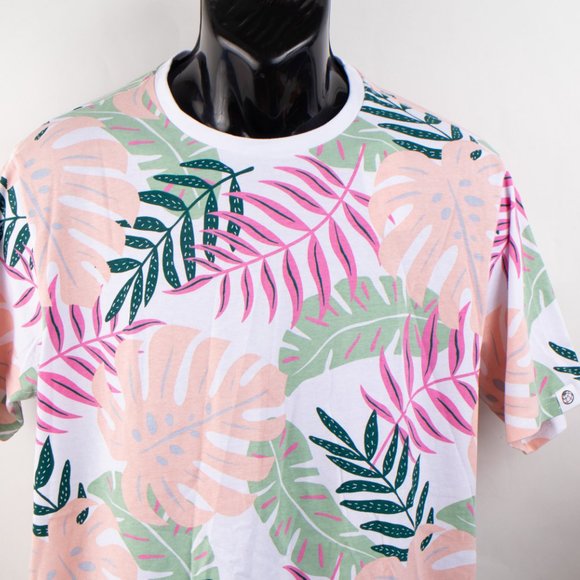 Free Planet Men's Large White T-Shirt Fern Leaf Design MSRP $38 - Picture 2 of 12